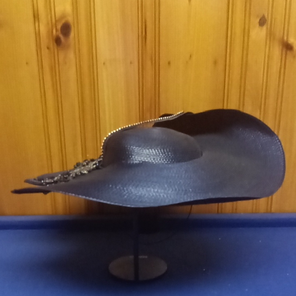 Elegant Black Women's Wide-Brim Hat